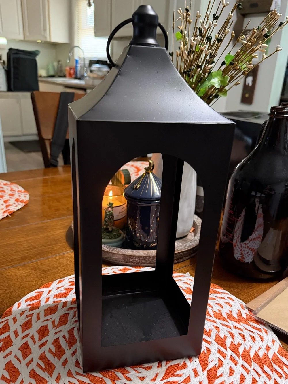Black Decorative Lantern (LG) - Home Accents